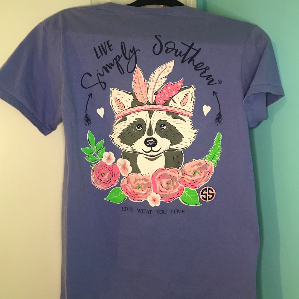 Simply Southern Purple T-shirt Raccoon